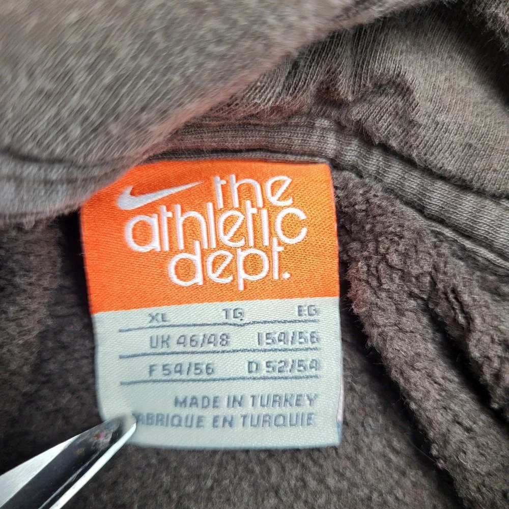 VTG Nike Athletic Dept Brown Pullover Hoodie XL Embroidered Swoosh Sportswear